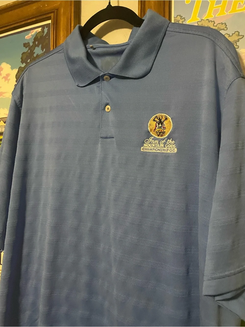 Adidas Golf Polo Shirt Men 2XL Blue Inn of the Mountain Gods MCOOL Golf Polo